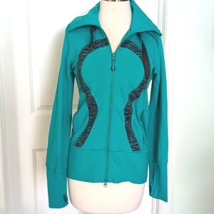 Lululemon Stride Hooded Full Zip Jacket Teal size 6